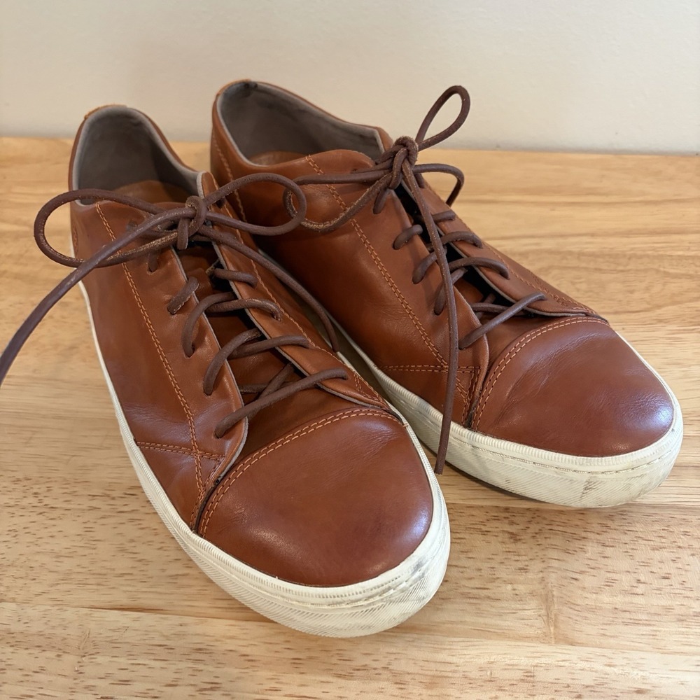 Cole Haan Trafton 9.5 Shoes‎ Brown Leather Sneakers Low Top Work Casual Lace Up